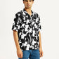 Men's Floral Black Camp Shirt - Side View