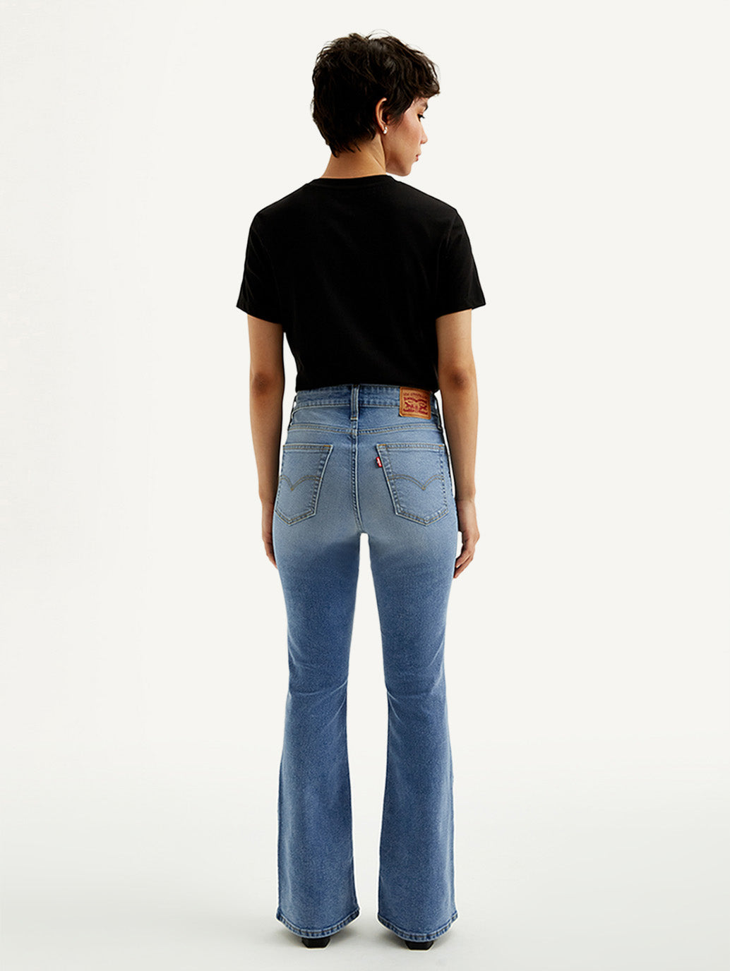 Women's 726 Med Indigo Flared Fit High Rise Jeans - Back View