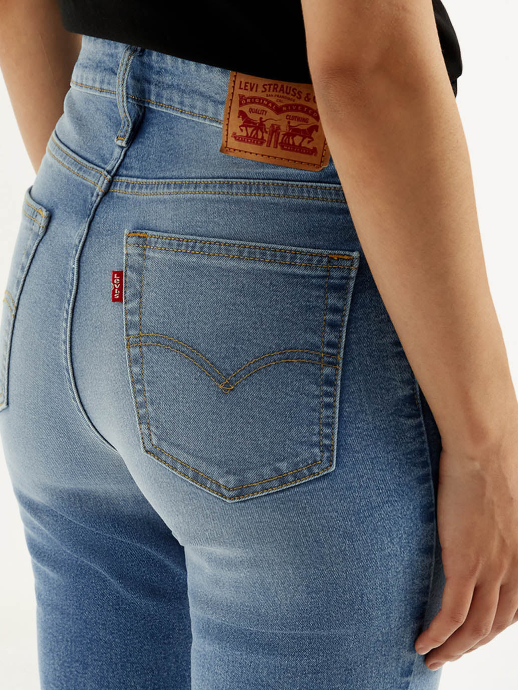 Women's 726 Med Indigo Flared Fit High Rise Jeans - Detail View