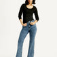 Women's 726 Blue Slim Flared Fit High Rise Jeans - Styleshot View