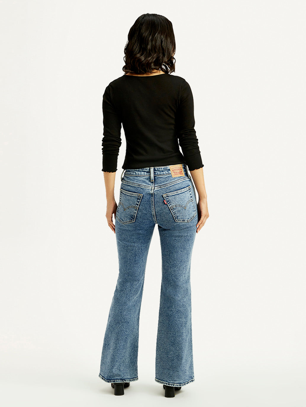 Women's 726 Blue Slim Flared Fit High Rise Jeans - Back View