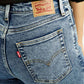 Women's 726 Blue Slim Flared Fit High Rise Jeans - Detail View
