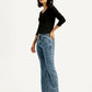 Women's 726 Blue Slim Flared Fit High Rise Jeans - Side View