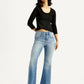 Women's 726 Blue Slim Flared Fit High Rise Jeans - Styleshot View
