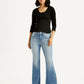 Women's 726 Blue Slim Flared Fit High Rise Jeans - Front View