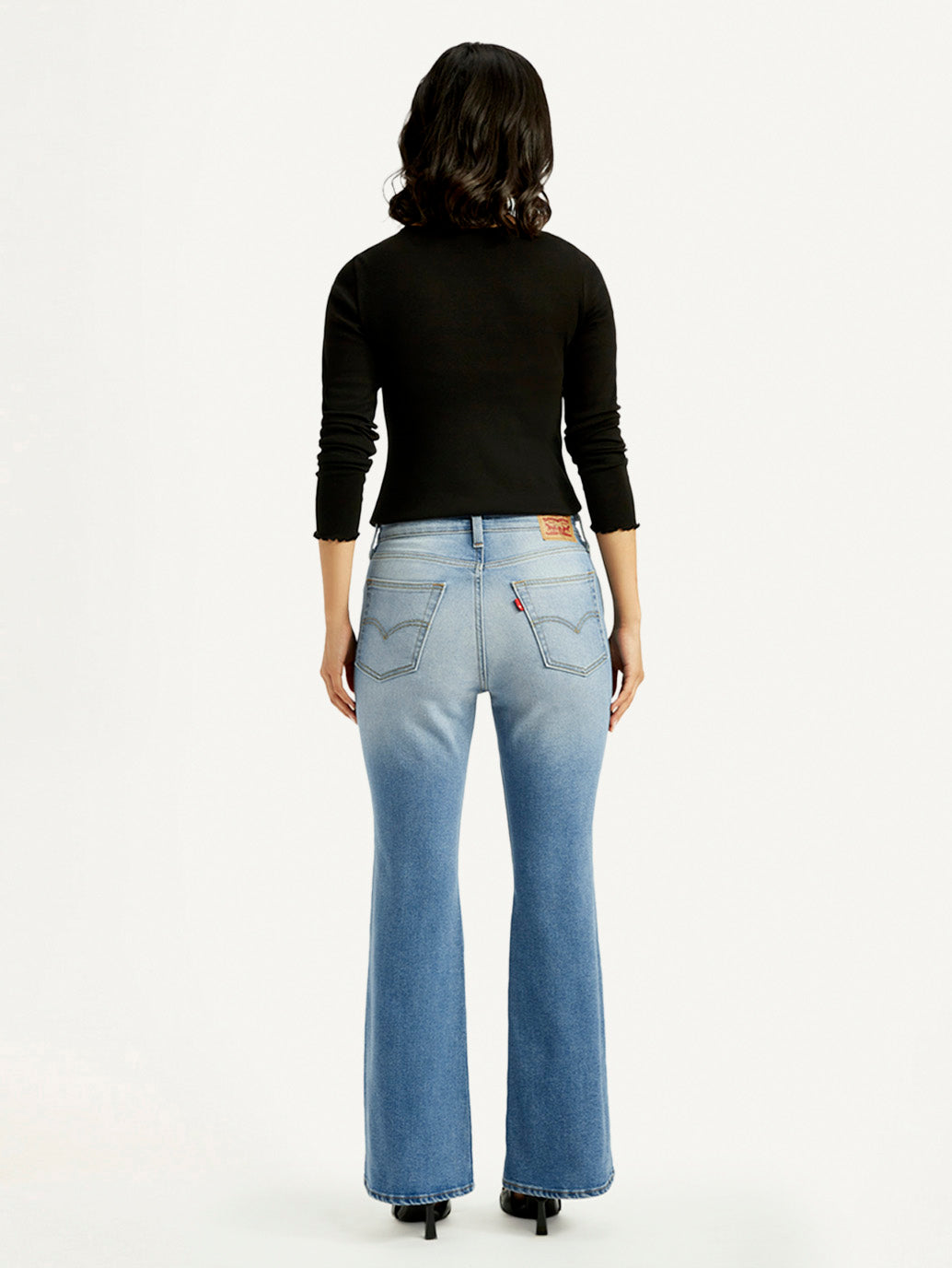 Women's 726 Blue Slim Flared Fit High Rise Jeans - Back View