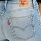 Women's 726 Blue Slim Flared Fit High Rise Jeans - Detail View