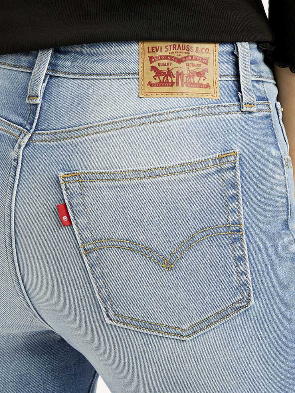 Women's 726 Blue Slim Flared Fit High Rise Jeans - Detail View