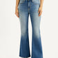 Women's 726 Blue Slim Flared Fit High Rise Jeans - Front View