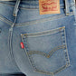 Women's 726 Blue Slim Flared Fit High Rise Jeans - Detail View