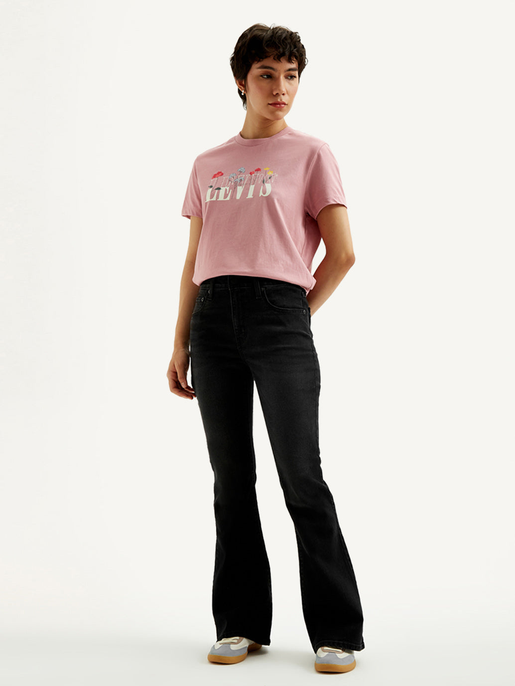 Women's 726 Black Flared Fit High Rise Jeans