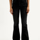 Women's 726 Black Flared Fit High Rise Jeans - Front View