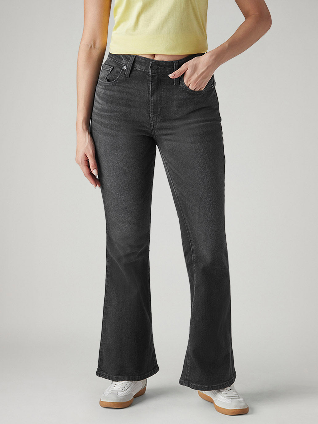 Women's 726 Black Flared Fit High Rise Jeans - cebfae49-9d9b-46a1-b2b8-008c1baad625 View