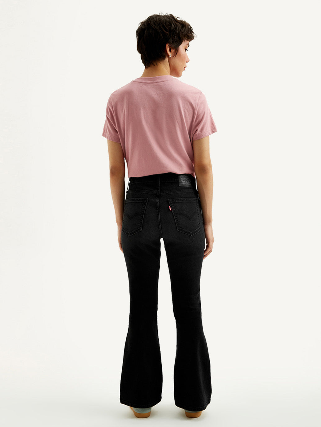 Women's 726 Black Flared Fit High Rise Jeans - Back View