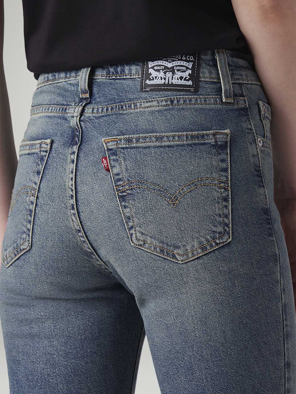 Women's 726 Med Indigo Flared Fit High Rise Tinted Jeans - 20 View