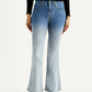 Women's 726 Blue Flared Fit High Rise Jeans - Front View