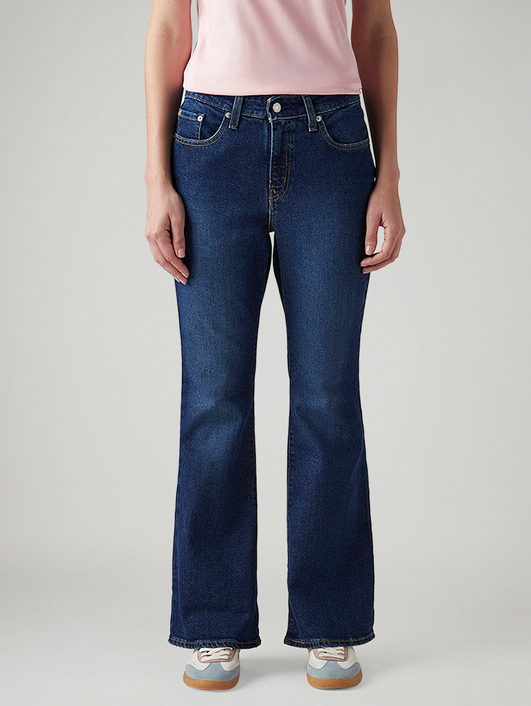 Women's 726 Dark Blue Flared Fit High Rise Tinted Jeans - Front View