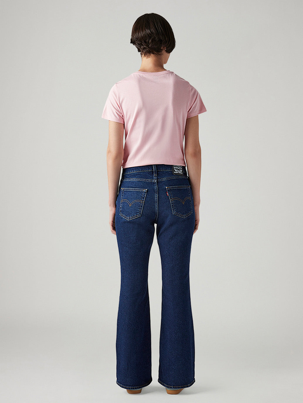 Women's 726 Dark Blue Flared Fit High Rise Tinted Jeans - Back View