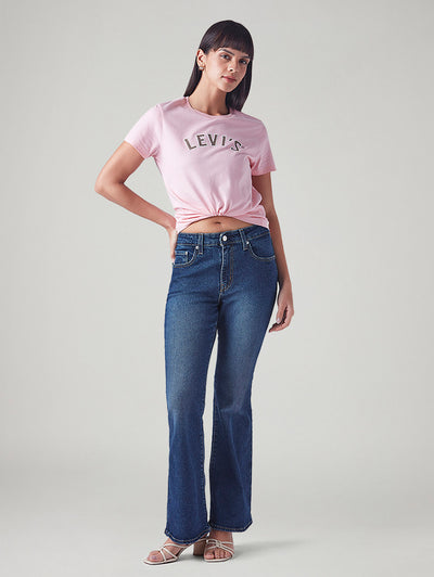 levi's Women's 726 Blue Flared Fit High Rise Jeans-picture-33