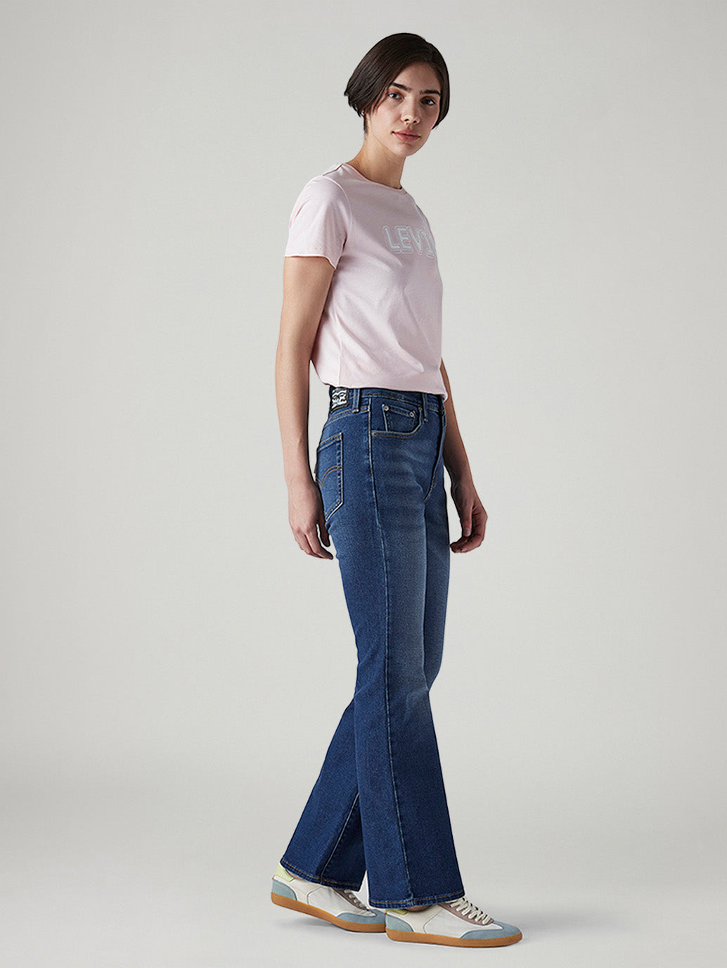 Women's 726 Med Indigo Flared Fit High Rise Jeans - Side View