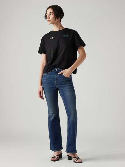 levi's Women's 726 Blue Flared Fit High Rise Tinted Jeans-picture-11