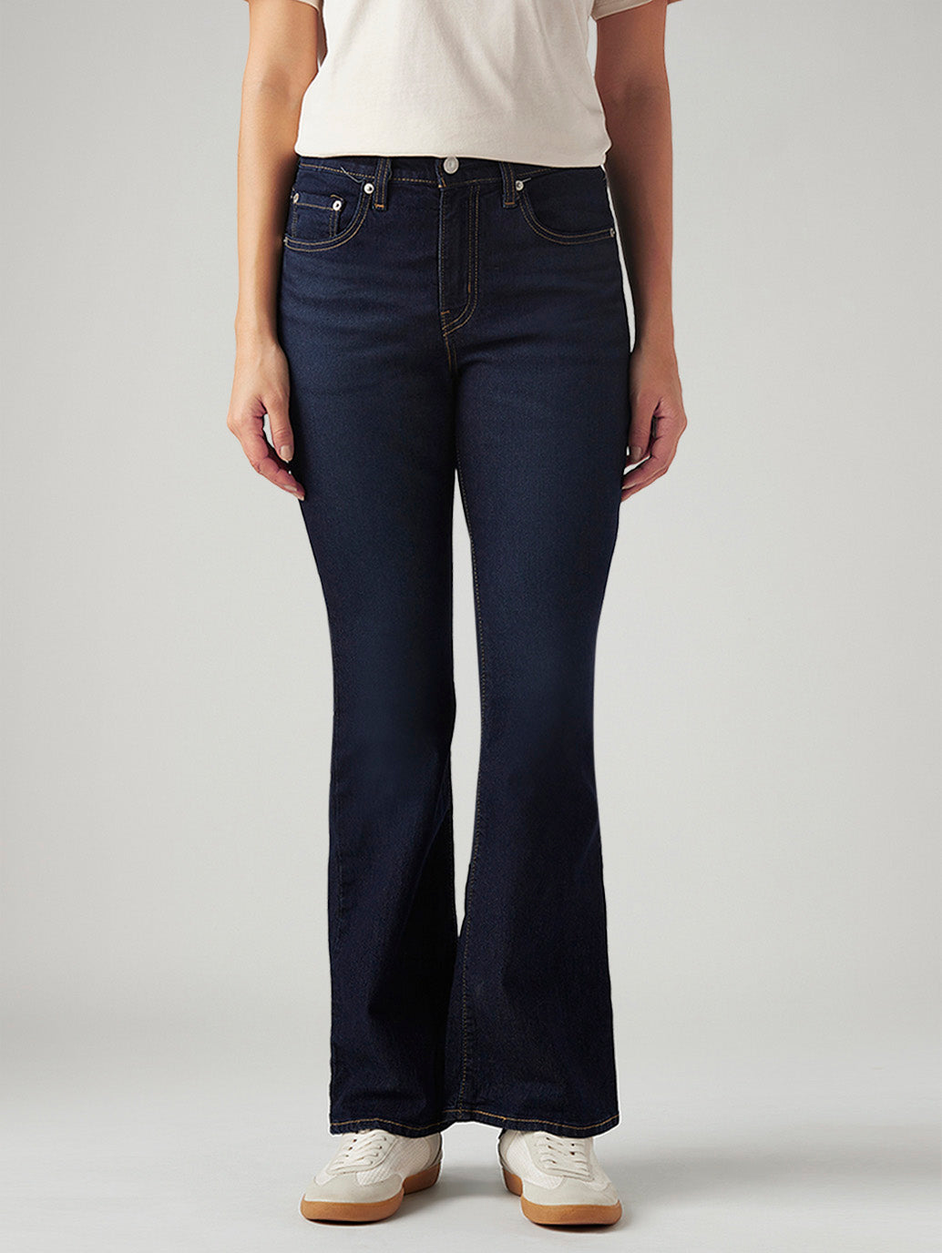 Women's 726 Dark Indigo Flared Fit High Rise Jeans - Front View
