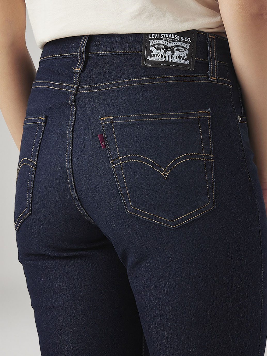 Women's 726 Dark Indigo Flared Fit High Rise Jeans - Detail View