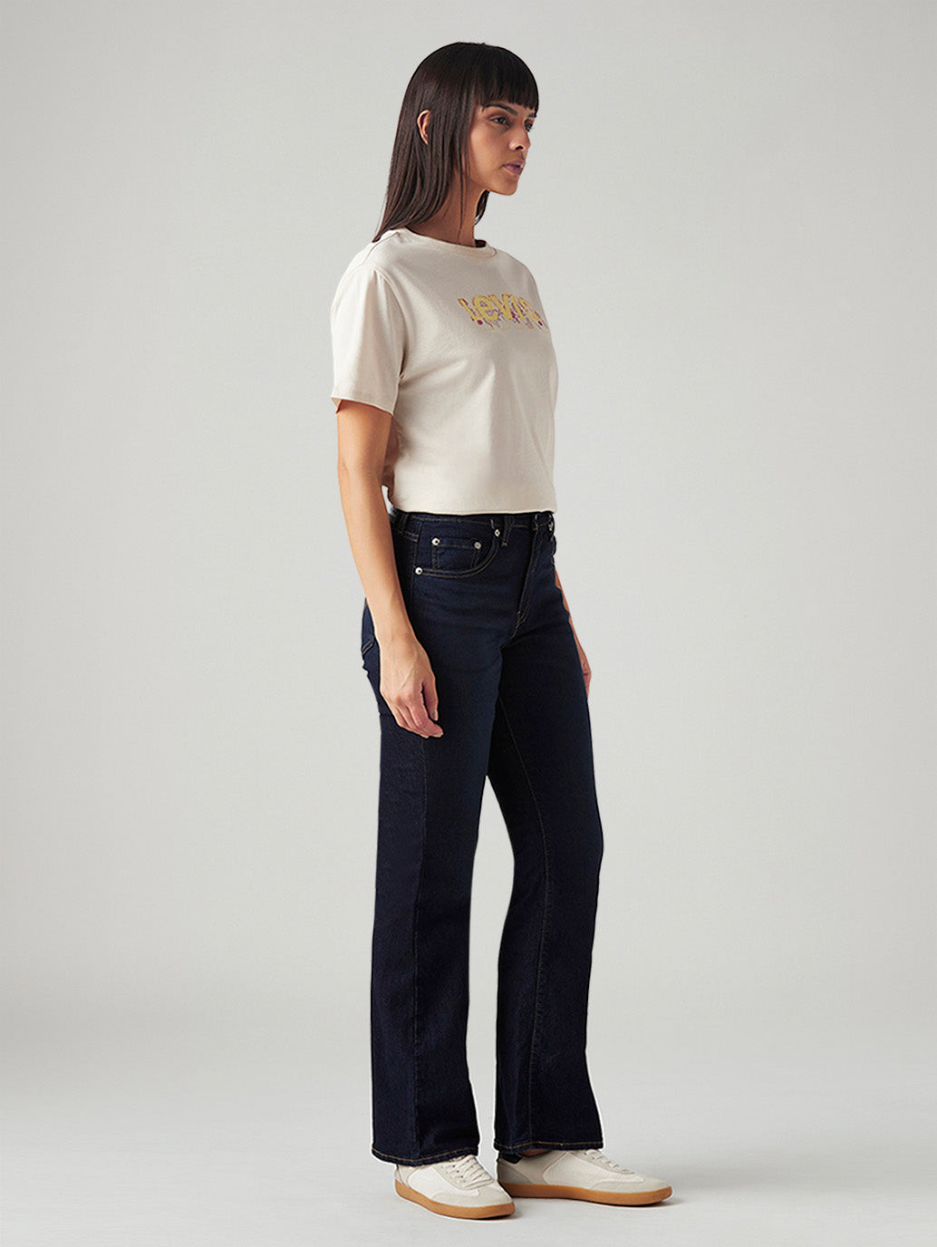Women's 726 Dark Indigo Flared Fit High Rise Jeans - Side View