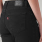 Women's 726 Black Flared Fit High Rise Jeans - Detail View