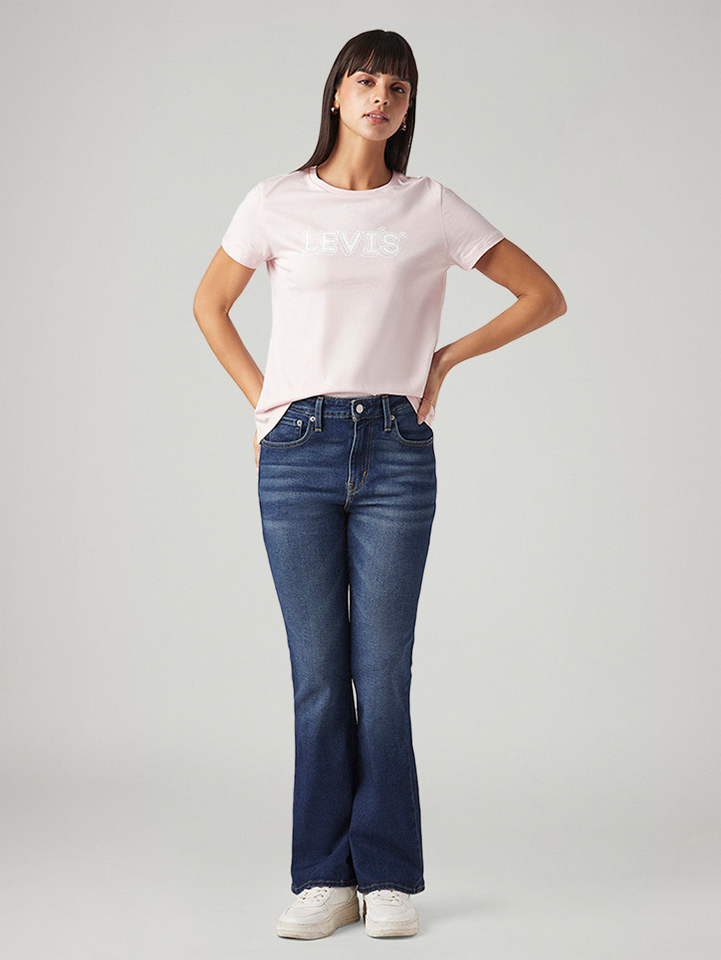 Women's 726 Dark Blue Flared Fit High Rise Jeans