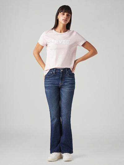 levi's Women's 726 Dark Blue Flared Fit High Rise Jeans-picture-14