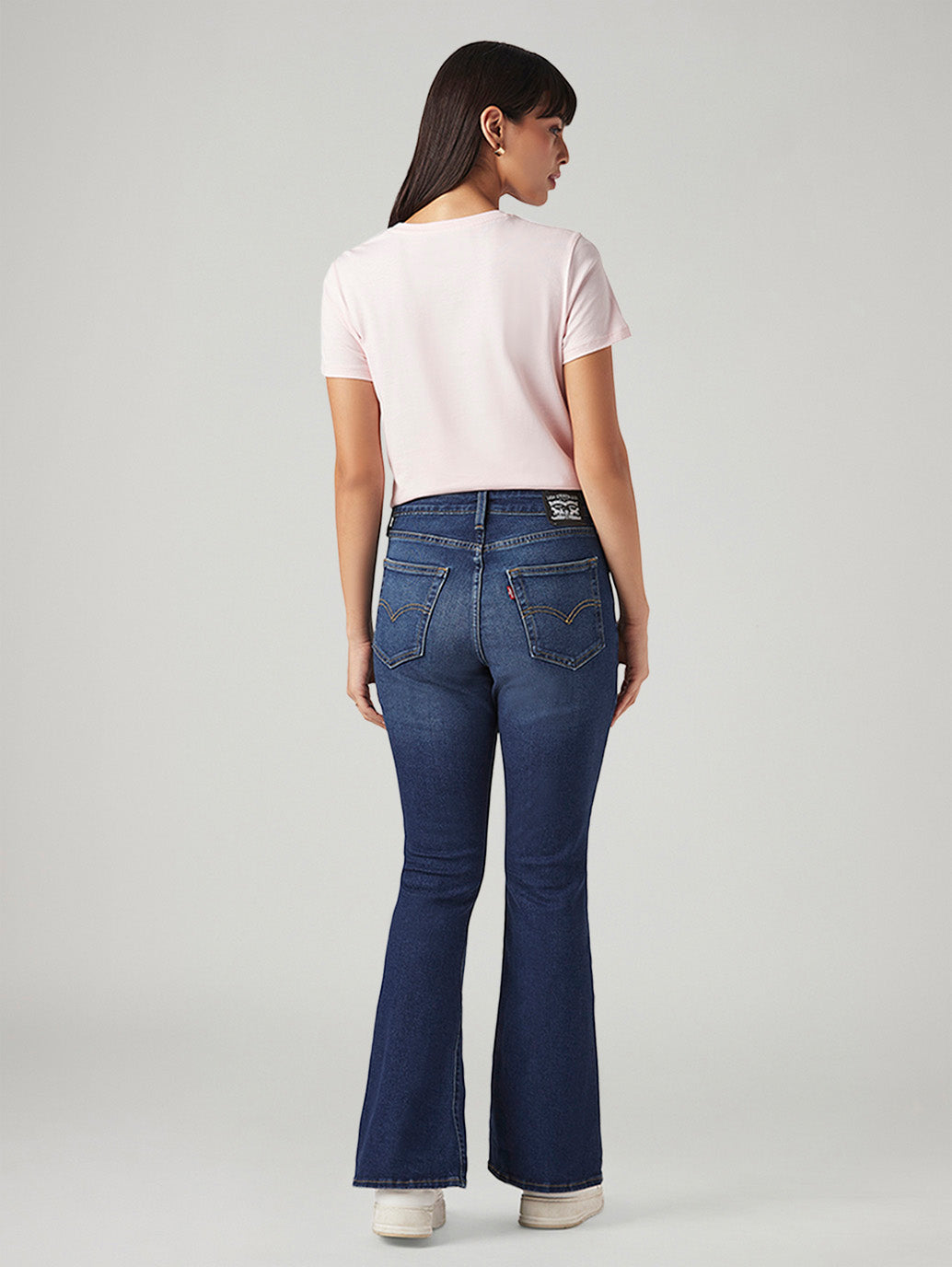Women's 726 Dark Blue Flared Fit High Rise Jeans - Back View