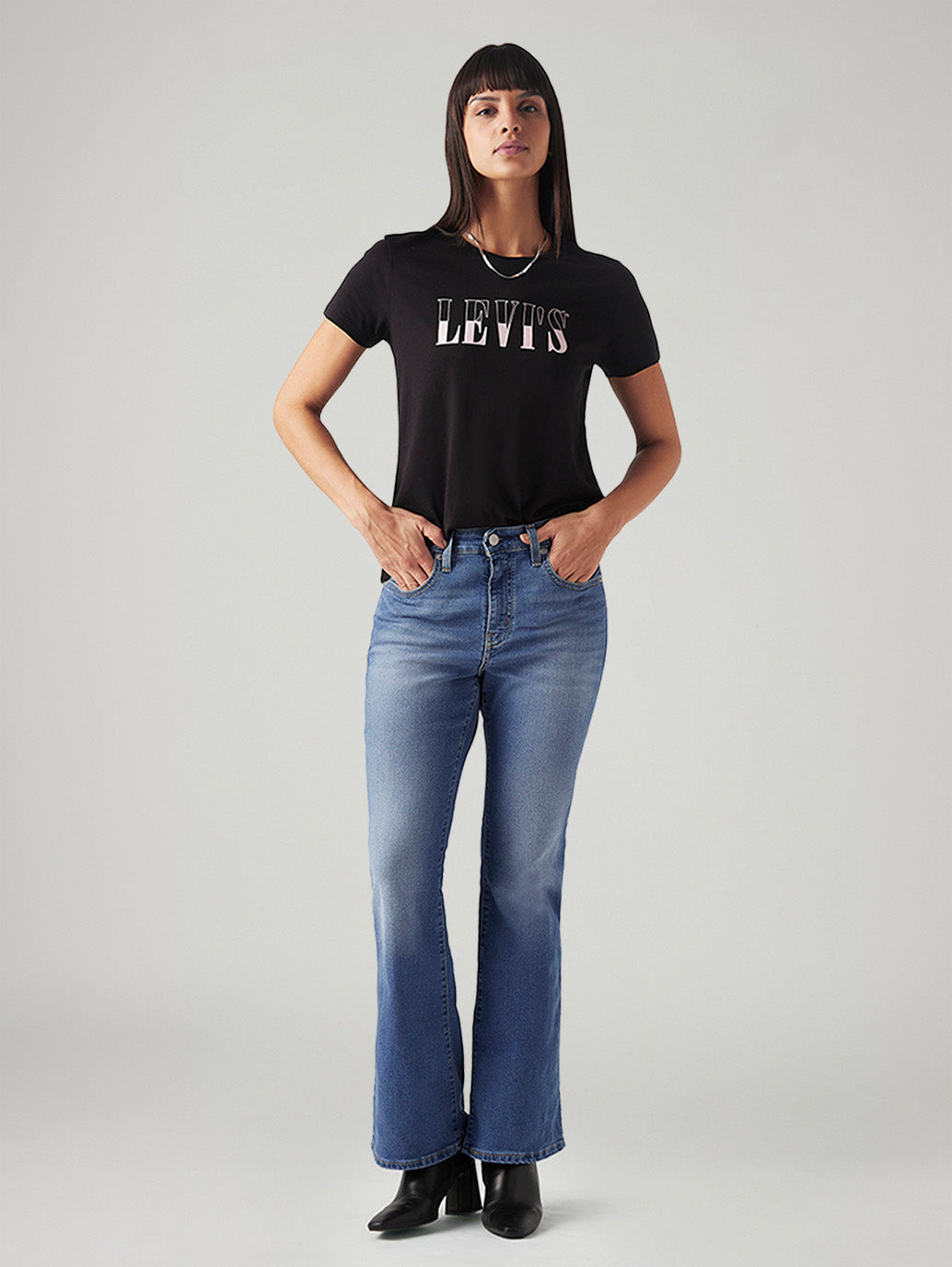 Women's 726 Blue Flared Fit High Rise Jeans