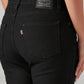 Women's 726 Black Flared Fit High Rise Jeans - Detail View