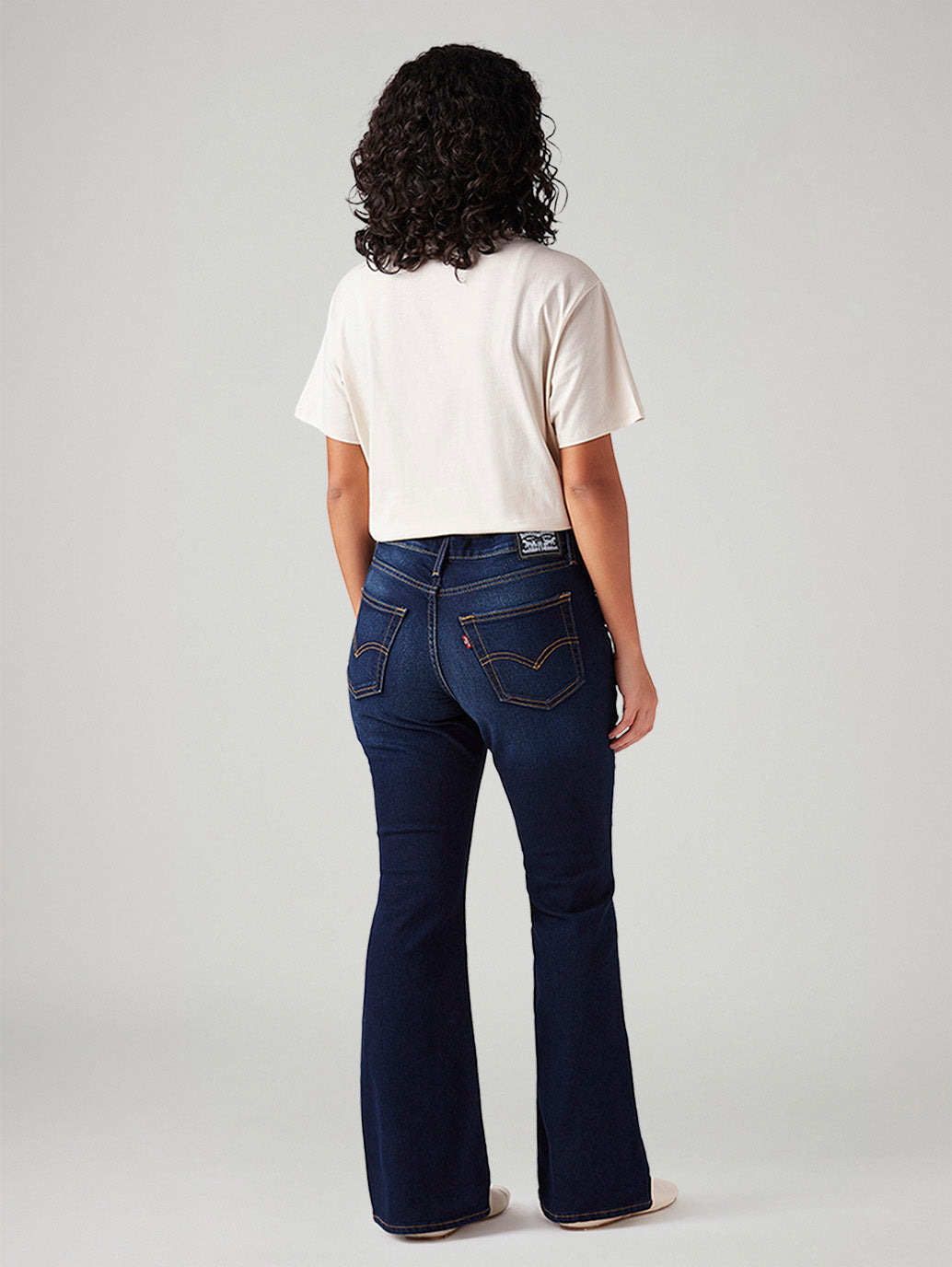 Women's 726 Dark Blue Flared Fit High Rise Jeans - Back View