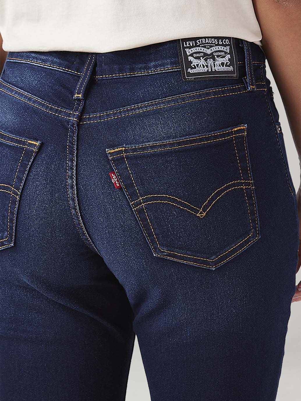 Women's 726 Dark Blue Flared Fit High Rise Jeans - 20 View