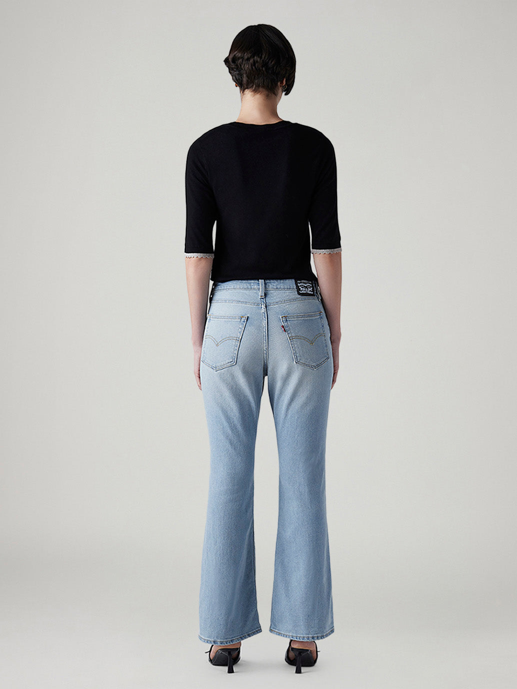 Women's 726 Light Indigo Flared Fit High Rise Jeans - Back View