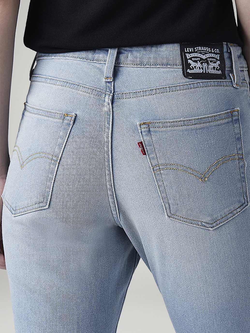 Women's 726 Light Indigo Flared Fit High Rise Jeans - Detail View
