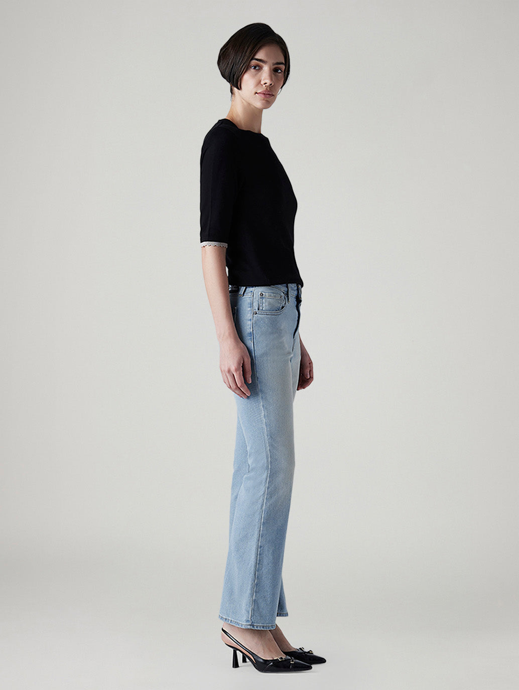 Women's 726 Light Indigo Flared Fit High Rise Jeans - Side View