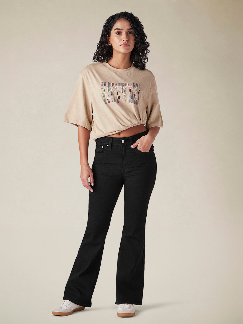 Womens 726 High Rise Flared Fit Cotton Stretch blend Jeans