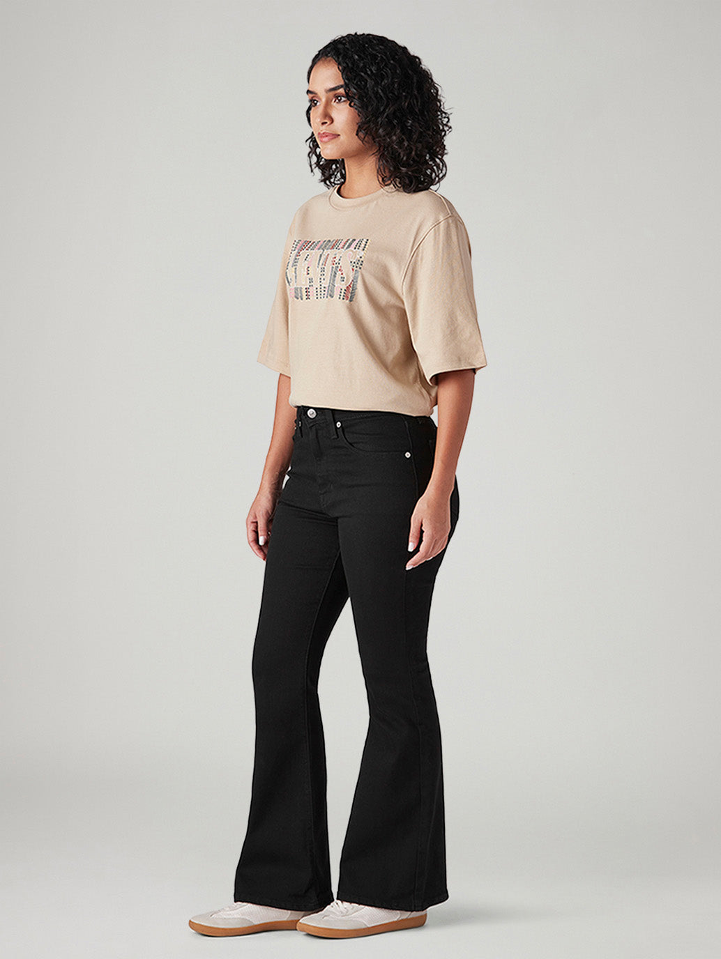 Womens 726 High Rise Flared Fit Cotton Stretch blend Jeans - Side View