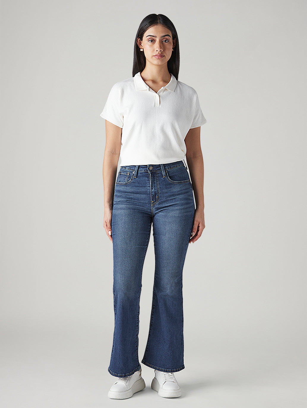 Women's 726 Indigo Flared Fit High Rise Jeans - Front View