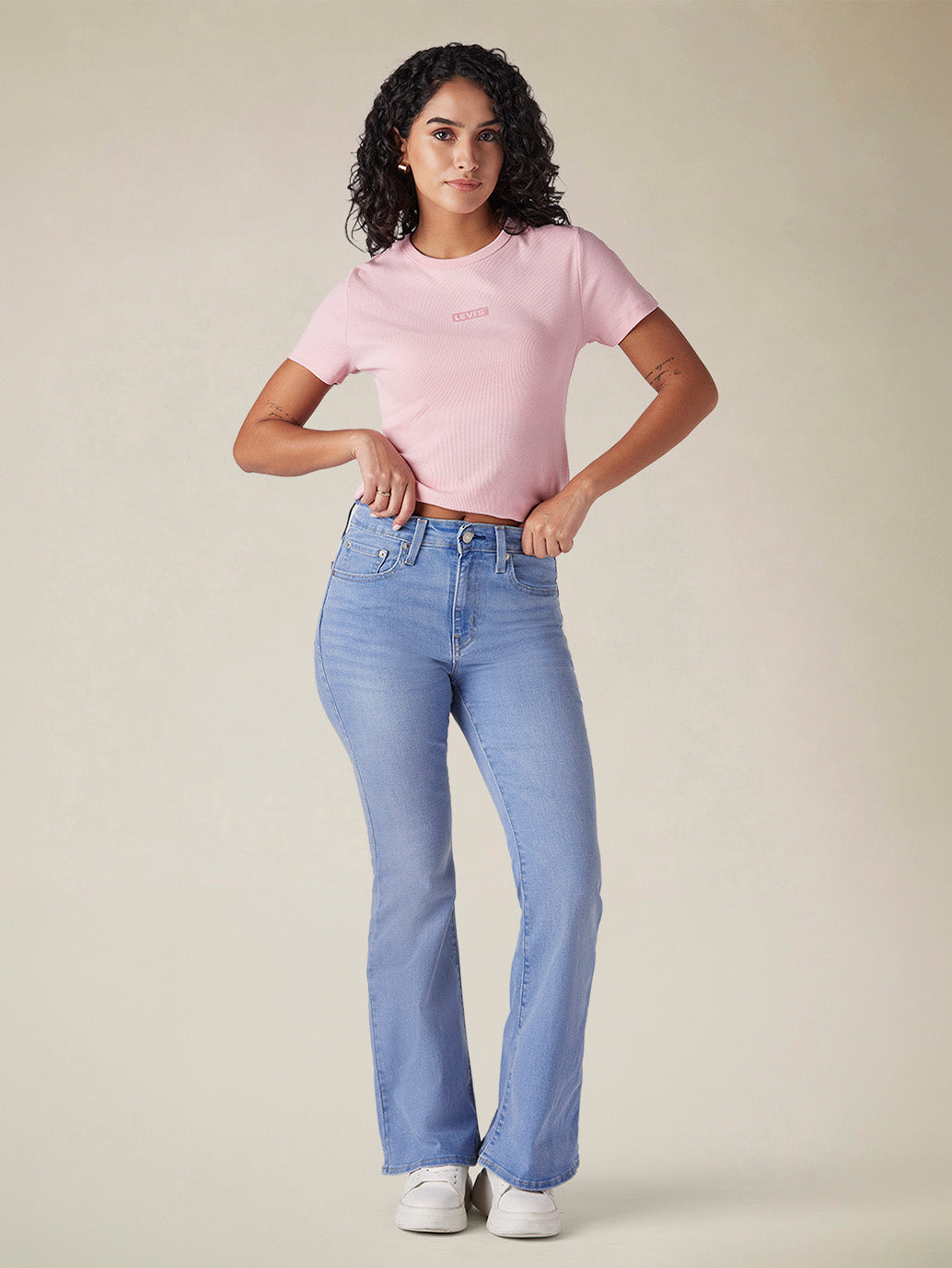 Womens 726 High Rise Flared Fit Cotton Stretch blend Jeans