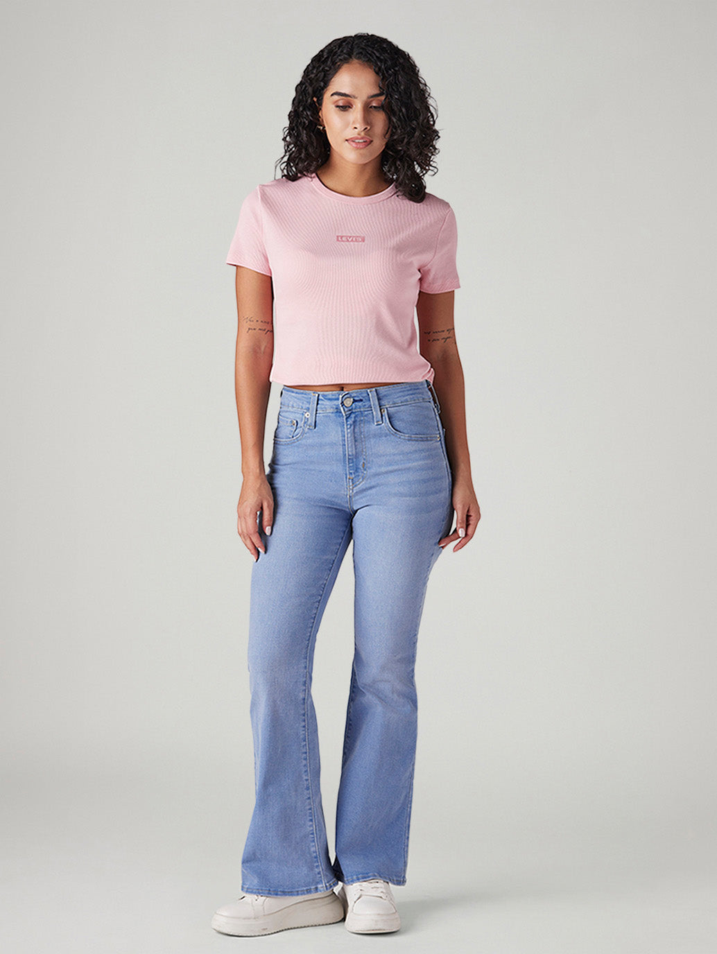 Womens 726 High Rise Flared Fit Cotton Stretch blend Jeans - Front View