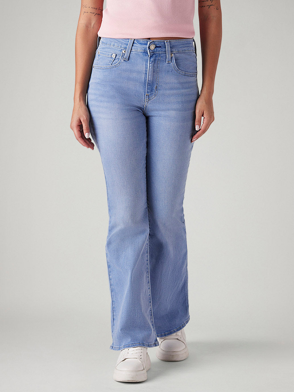 Womens 726 High Rise Flared Fit Cotton Stretch blend Jeans - Front View