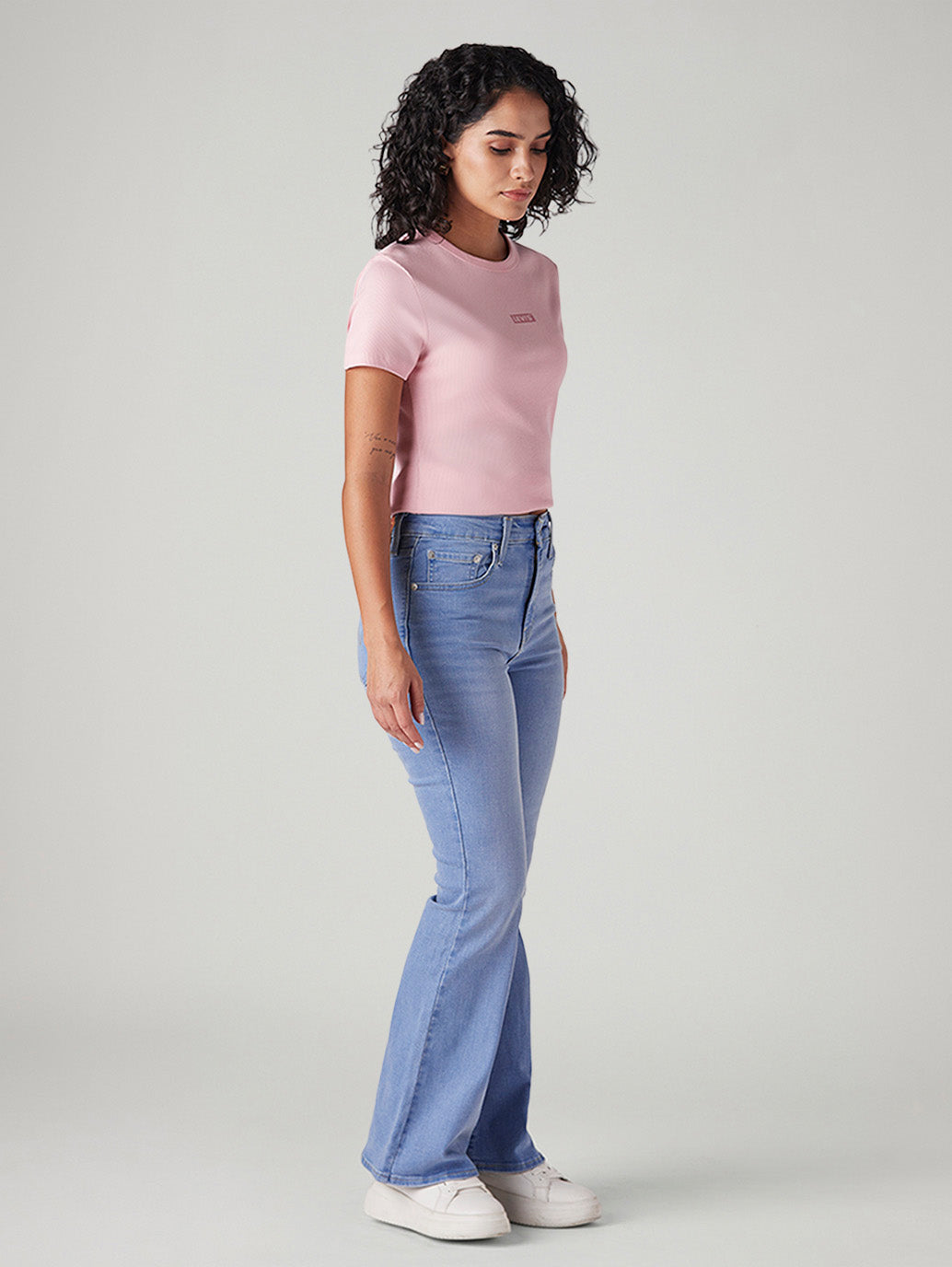 Womens 726 High Rise Flared Fit Cotton Stretch blend Jeans - Side View