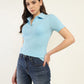Women's Solid Slim Fit Polo T-Shirt - Styleshot View