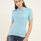 Women's Solid Slim Fit Polo T-Shirt - Front View
