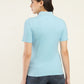 Women's Solid Slim Fit Polo T-Shirt - Back View