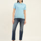 Women's Solid Slim Fit Polo T-Shirt - ModelFront View